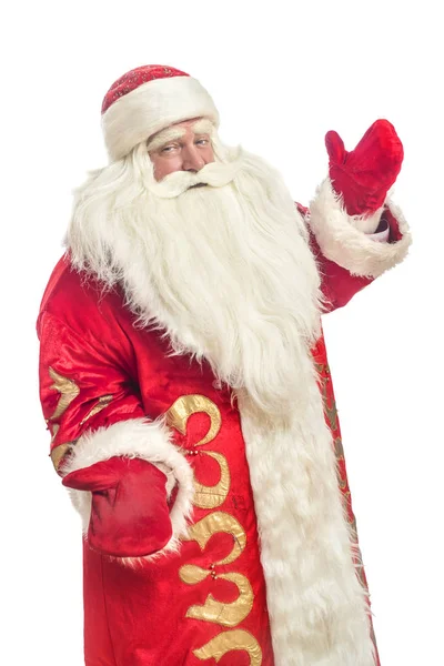 这个圣诞老人祝贺白色背景 — 图库照片