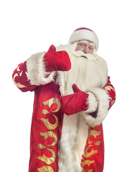 这个圣诞老人祝贺白色背景 — 图库照片