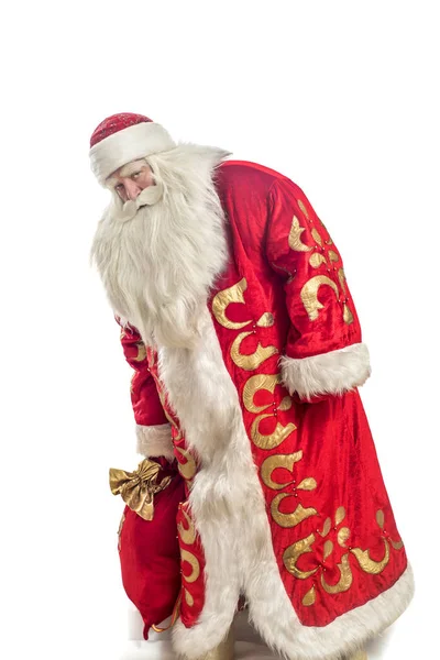 Санта Клауса Вітає Білому Фоні — стокове фото