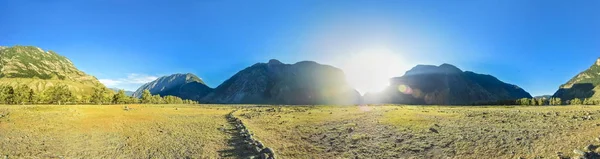 Panorama Scène Van Textuur Van Het Mooie Majestueuze Bergen Aan — Stockfoto