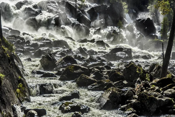 Vacker Utsikt Och Landskapet Altai Natur Fjällbäck Som Kokning Med — Stockfoto