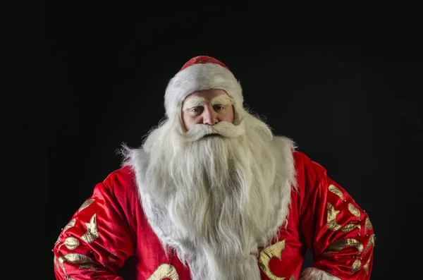 Sinterklaas Kerstman Een Zwarte Achtergrond Sinterklaas Kerstman Zijn Majestueuze Originele — Stockfoto