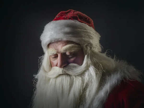 Noel Baba Noel Baba Siyah Bir Arka Plan Noel Baba — Stok fotoğraf