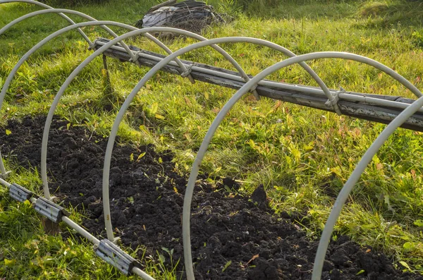 Vele Objecten Producten Het Platteland Oude Metalen Constructie Van Serre — Stockfoto