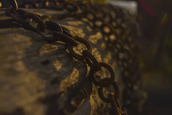 Many Objects Products Countryside Old Wooden Well Spindle Rusty Chain — Stock Photo, Image