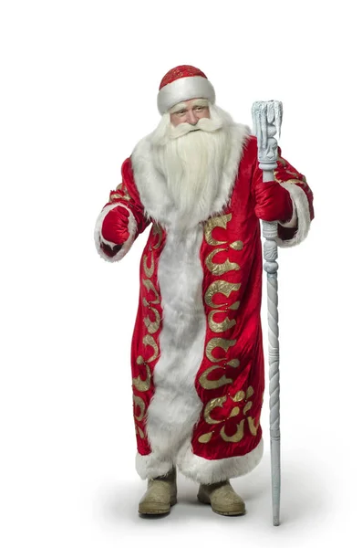 Papai Noel em um fundo branco . — Fotografia de Stock