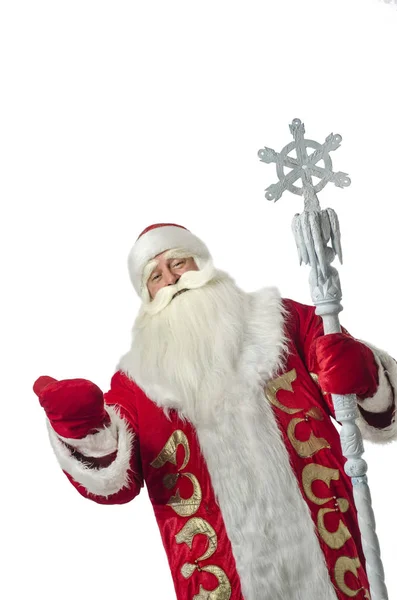 Санта-Клаус на белом фоне . — стоковое фото