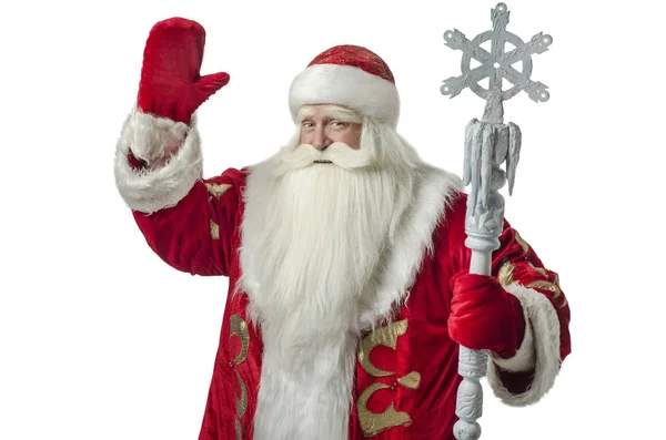 Santa claus op een witte achtergrond. — Stockfoto