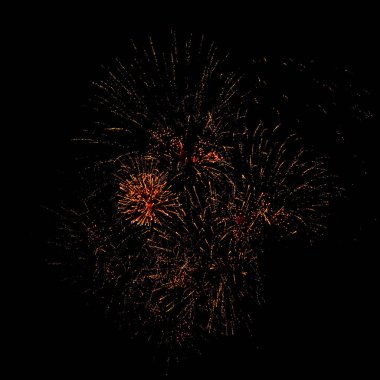 Gece güzel havai fişekler. Çok renkli, güzel, görkemli ve renkli gece şehrin zıt selam.