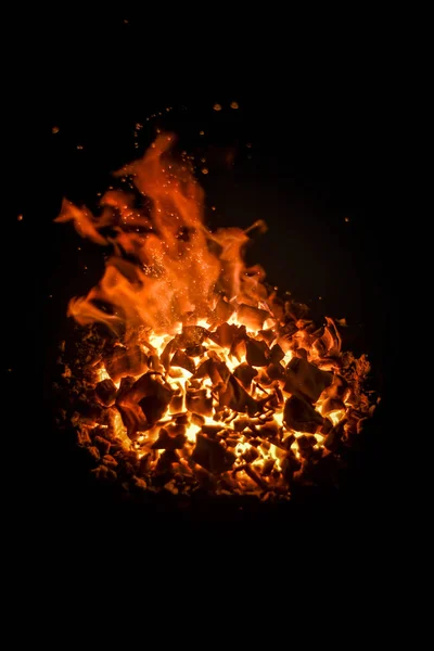 Fire Black Background Beautiful Interesting View Fire Flame Fire Tongues — Stock Photo, Image