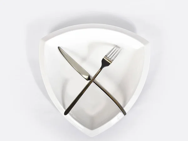 Beautiful dishes in the interior. Beautiful table setting with restaurant utensils in various combinations in an interesting, creative design on a white and light background and in the form.