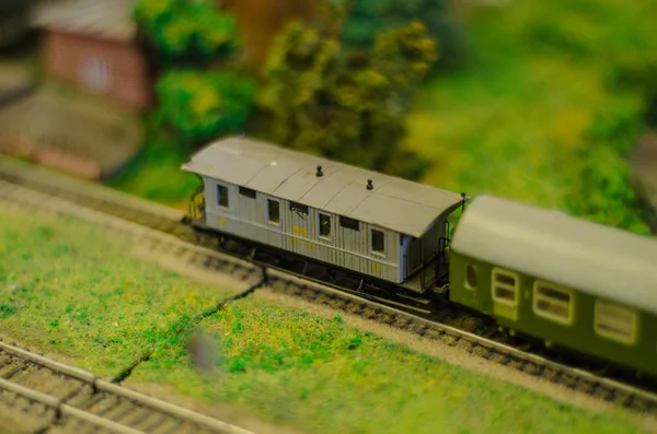 Krásné Rozmanité Předmět Rozložení Hra Dětská Železnice Malé Vzdálenosti Makro — Stock fotografie