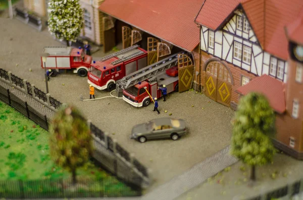 Schönes Und Vielfältiges Thema Anlage Und Spiel Der Kindereisenbahn Aus — Stockfoto