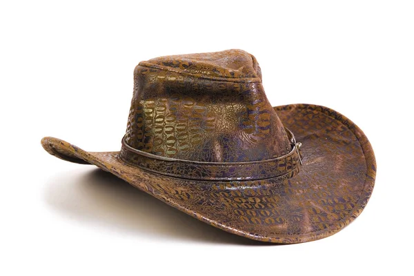 Bonito Diversificado Assunto Aparência Bonita Original Fundo Chapéu Cowboy Marrom — Fotografia de Stock