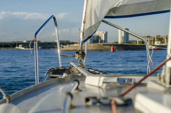 Hermosos Barcos Veleros Aparejos Hermoso Fondo Vista Paisaje Panorama Velas — Foto de Stock