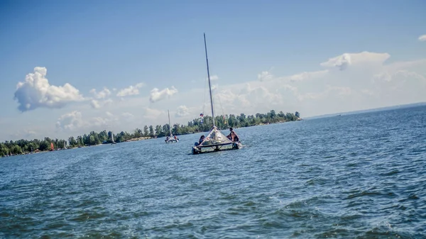 Novosibirsk Russia July 2017 Beautiful View Background Landscape Panorama Sailing — Stock Photo, Image