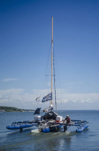 Novosibirsk Russia July 2017 Beautiful View Background Landscape Panorama Sailing — Stock Photo, Image