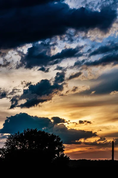 Vacker Himmel Med Moln Vacker Morgon Eller Kväll Färgglada Himlen — Stockfoto