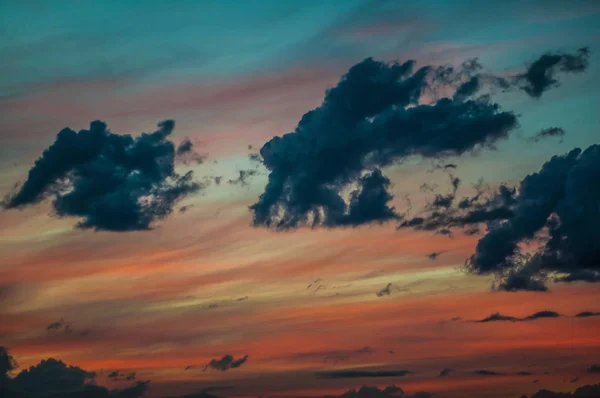 Schöner Himmel Mit Wolken Schöner Morgen Oder Abend Bunter Himmel — Stockfoto
