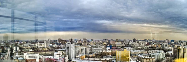 Novosibirsk Rússia Dezembro 2015 Belo Majestoso Panorama Paisagem Urbana Com — Fotografia de Stock