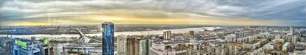 Novosibirsk Rússia Dezembro 2015 Belo Majestoso Panorama Paisagem Urbana Com — Fotografia de Stock
