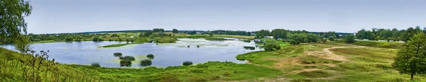 Panorama Bellissimo Originale Bellissimo Sfondo Vista Panorama Paesaggio Fiume Calmo — Foto Stock