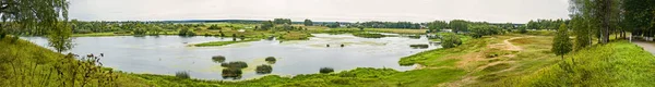 Panorama Bellissimo Originale Bellissimo Sfondo Vista Panorama Paesaggio Fiume Calmo — Foto Stock