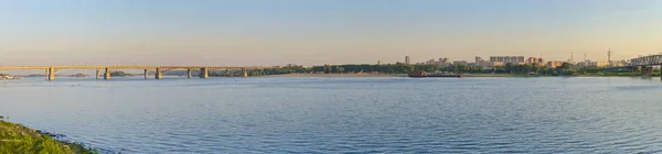 Mooie Originele Panorama Mooie Achtergrond Landschap Uitzicht Panorama Van Pier — Stockfoto