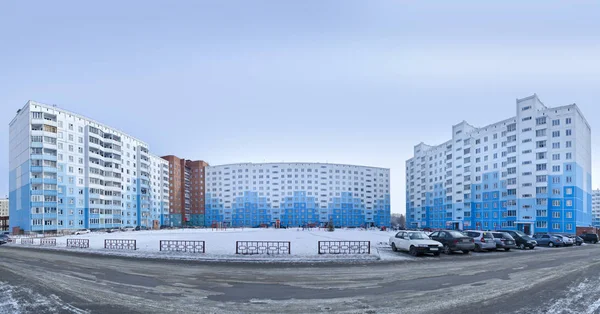 Фон Вид Пейзаж Панорама Городской Жилой Зоны Высокими Многоэтажными Домами — стоковое фото