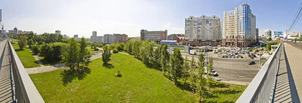 Nowosybirsk Rosja Sierpnia 2012 Piękne Tło Widokiem Krajobraz Panorama Miasta — Zdjęcie stockowe