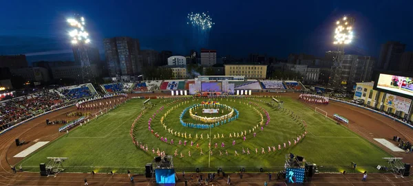 Novosibirsk Rusko Června 2013 Krásné Zázemí Zobrazení Krajina Panorama Sportovní — Stock fotografie