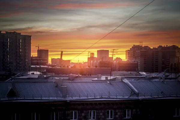 Mooie Achtergrond Landschap Uitzicht Panorama Van Zonsondergang Zonsopgang Nacht Avonds — Stockfoto