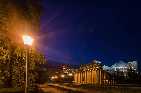 Fundo Bonito Vista Paisagem Panorama Noite Noite Centro Cidade Praça — Fotografia de Stock