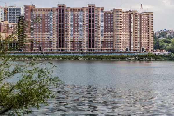 Mooie Achtergrond Landschap Uitzicht Panorama Van Stad Meerdere Verdiepingen Residentieel — Stockfoto