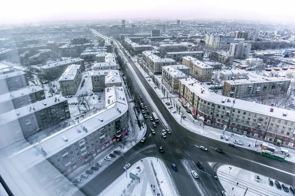 Novosibirsk Rússia Dezembro 2017 Fundo Bonito Vista Paisagem Panorama Cima — Fotografia de Stock