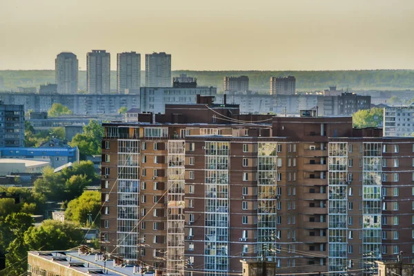 Piękne Tło Widok Krajobraz Panorama Dnia Miasta Stolicy Góry Dachy — Zdjęcie stockowe