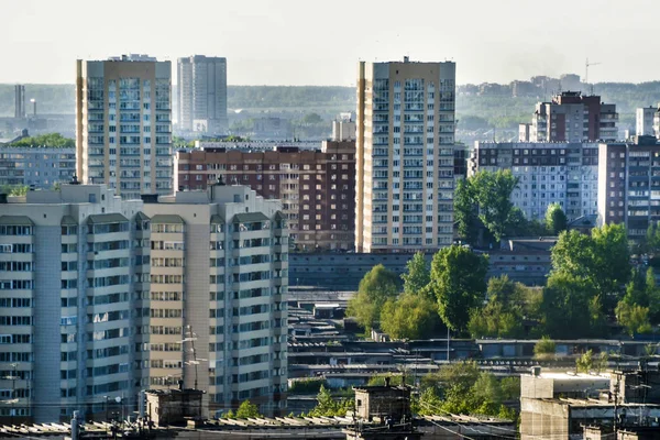 Piękne Tło Widok Krajobraz Panorama Dnia Miasta Stolicy Góry Dachy — Zdjęcie stockowe