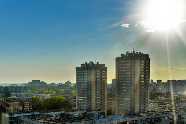 Hermoso Fondo Vista Paisaje Panorama Ciudad Diurna Capital Desde Arriba —  Fotos de Stock