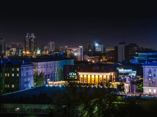 Novosibirsk Rusko Květen 2015 Krásné Zázemí Zobrazení Krajina Panoráma Noční — Stock fotografie