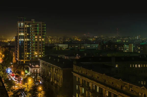 Mooie Achtergrond Landschap Uitzicht Panorama Van Nacht Stad Hoofdstad Van — Stockfoto