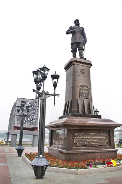 Novosibirsk Russia June 2012 Beautiful Background View Landscape Monument Monument — Stock Photo, Image