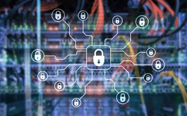 Siber güvenlik, veri koruma, bilgi gizliliği. Internet ve teknoloji kavramı.