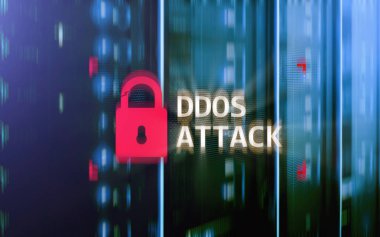 DDoS saldırı, cyber koruma. virüs tespit. Internet ve teknoloji kavramı.