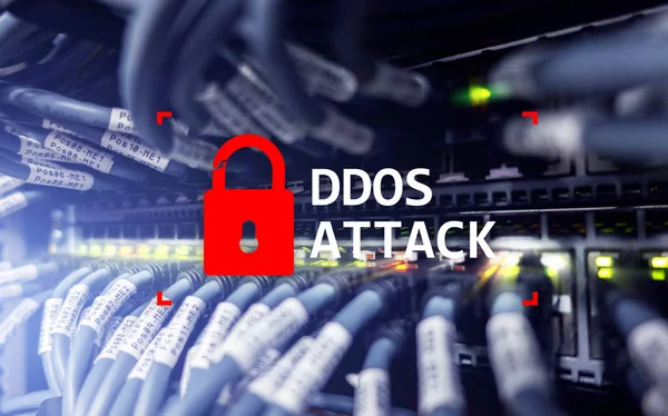 Attaque Ddos Cyberprotection Détection Virus Internet Concept Technologique — Photo