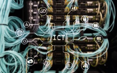 ICT - sunucu odası arka plan üzerinde bilgi ve iletişim teknoloji kavramı. ICT - sunucu odası arka plan üzerinde bilgi ve iletişim teknoloji kavramı.