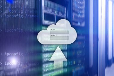 ICT - sunucu odası arka plan üzerinde bilgi ve iletişim teknoloji kavramı. 