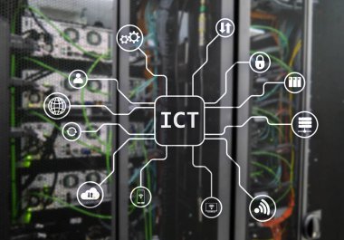 ICT - sunucu odası arka plan üzerinde bilgi ve iletişim teknoloji kavramı. ICT - sunucu odası arka plan üzerinde bilgi ve iletişim teknoloji kavramı.