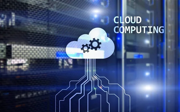 Cloud Computing Síťové Koncepce Serveru Pokoj Pozadí — Stock fotografie