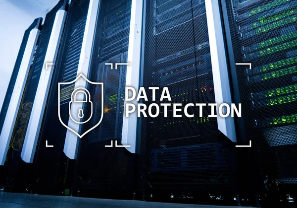 Data Protection Cyber Security Information Privacy Internet Technology Concept Server — Stock Photo, Image