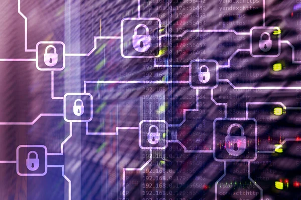 Blochain Informationsverschlüsselung Cyber Sicherheit Kryptowährung Blochain Informationsverschlüsselung Cybersicherheit Kryptowährung — Stockfoto